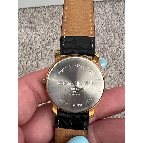 Guess Vintage 1989 Moon Phase Quartz Watch Original Box & Papers Leather Strap - Picture 13 of 15